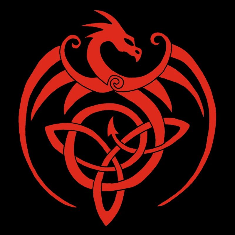 Dragon rouge et symbole celte