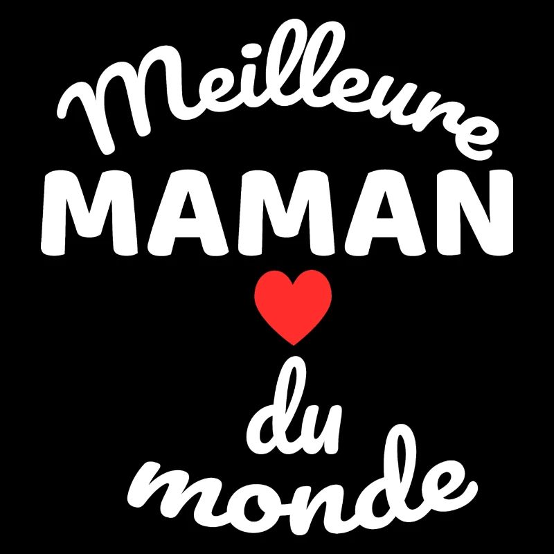Cœur Maman du Monde en Script Blanc