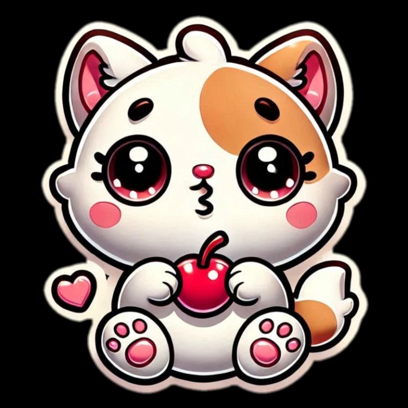 Cute Cat Dream with Cherry