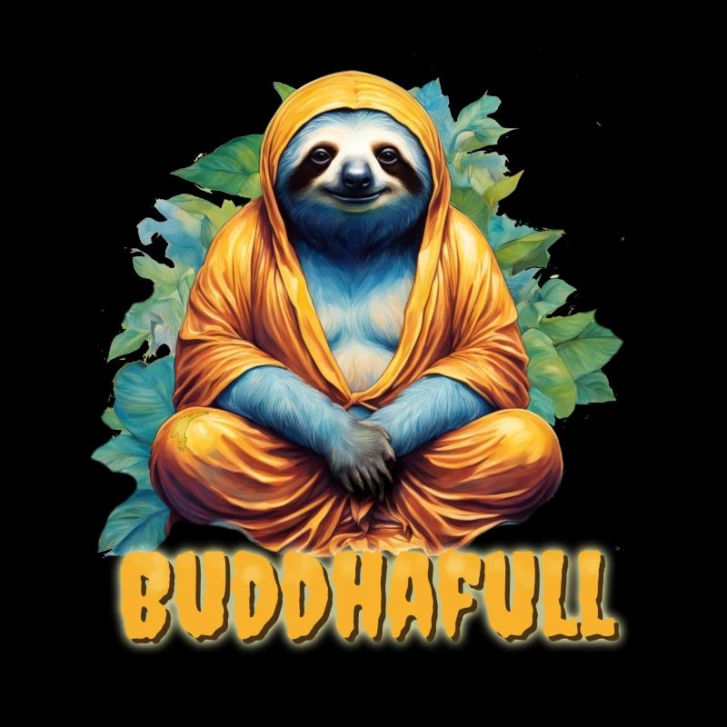 Buddha Yoga Lazy Humor God Sloth Nerd Sleep