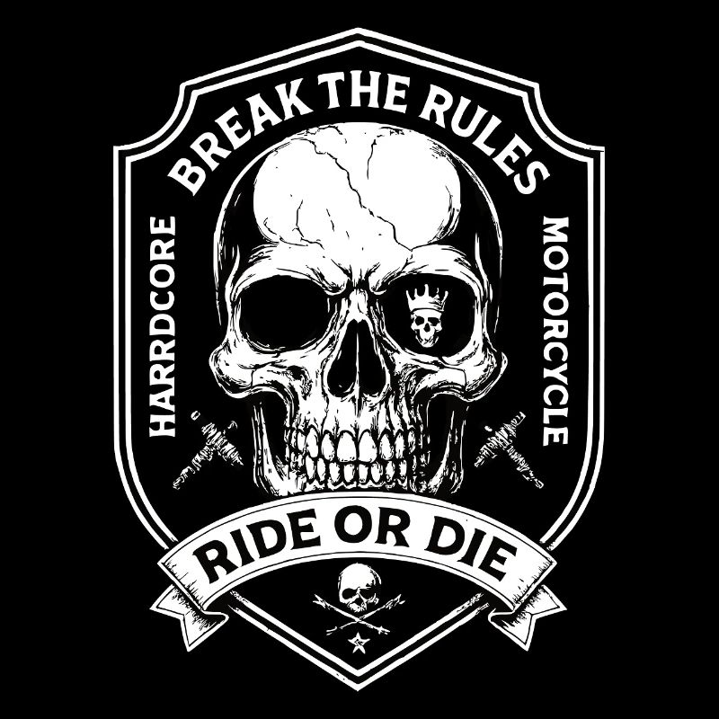 Motorradfahrer Biker Chopper Break The Rules 