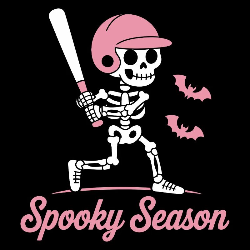 Spooky Skeleton Baseball in Pink