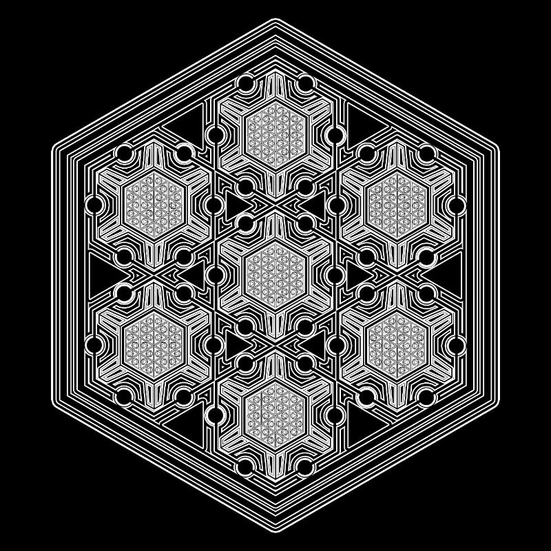 Psytrance Goa Techno Rave Géométrie Motif Hexagonal