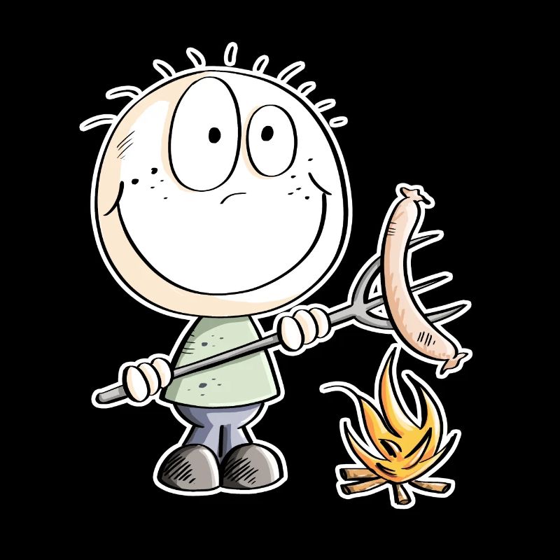 Lustiges Wurst Grillen Strichmännchen