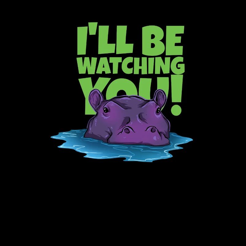 Funny hippopotamus with text