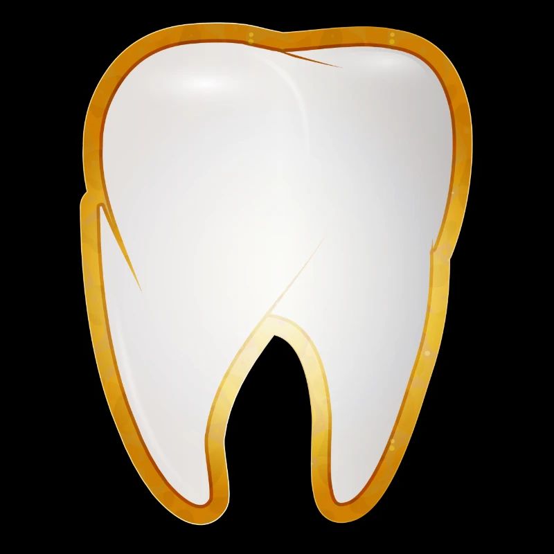 Une dent dans le cadre doré style de dent d’or