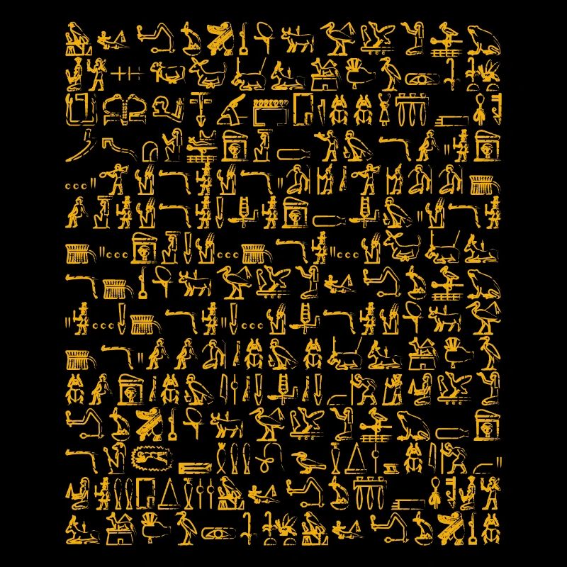 Ägypten Hieroglyphen Orange Muster Kunst Antik