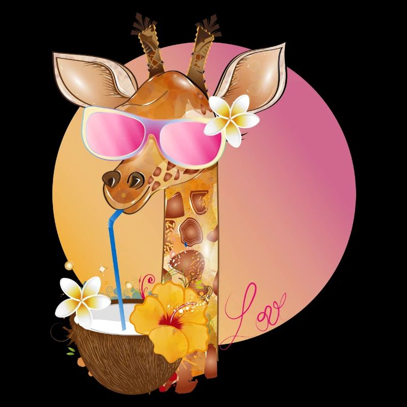 coole Giraffe mit Sonnenbrille genießt den Sommer
