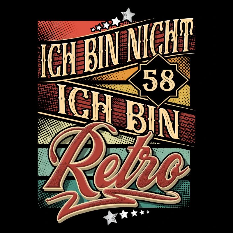 58. Geburtstag Retro Vintage