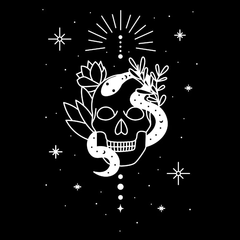 Trippy Occult Skeleton Serpent