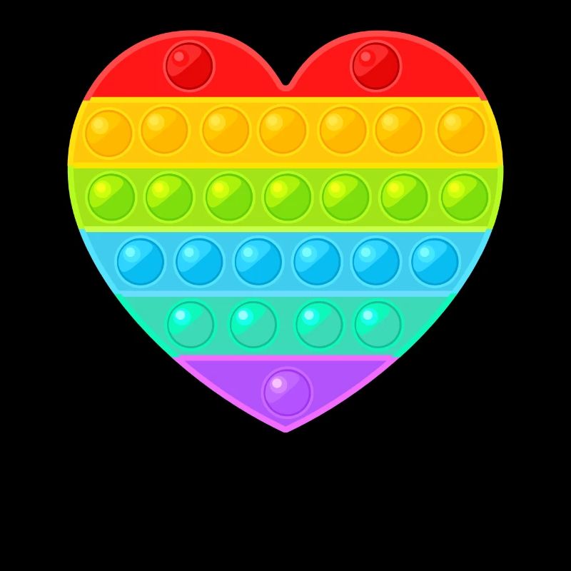 Pop It Popit Herz Bunt Regenbogen