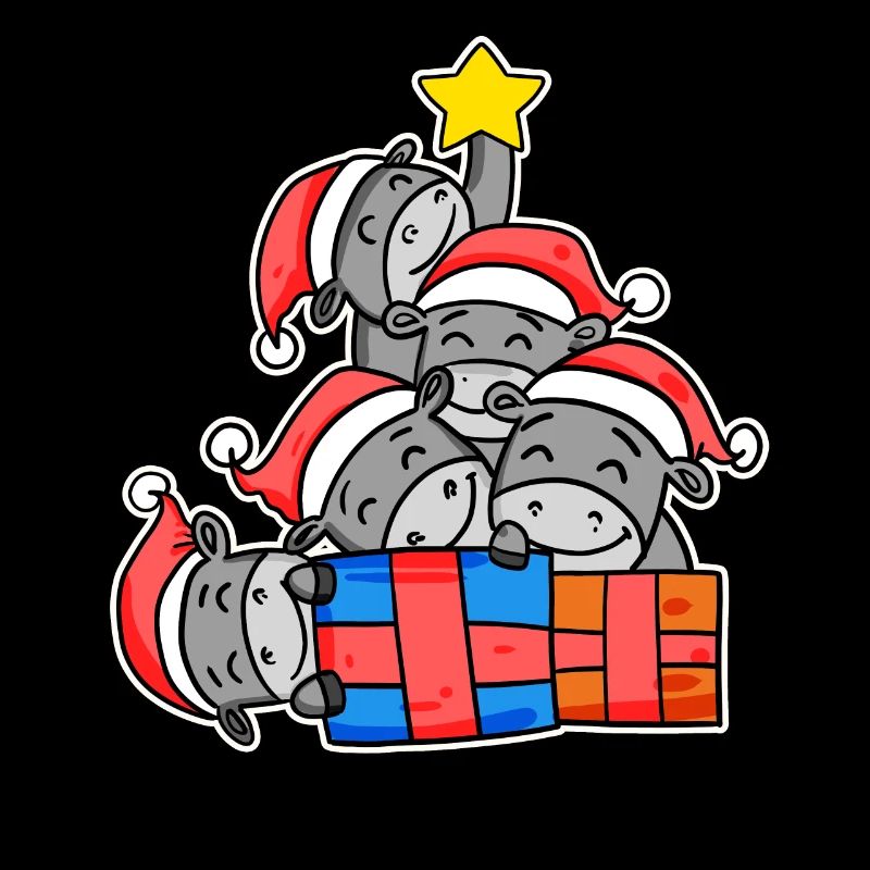 Arbre de Noël âne avec cadeaux