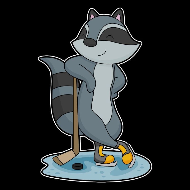 Waschbär Eishockey Eishockeyschläger