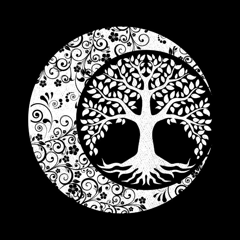 Baum des Lebens Cresent Mondphasen Mandala Yoga