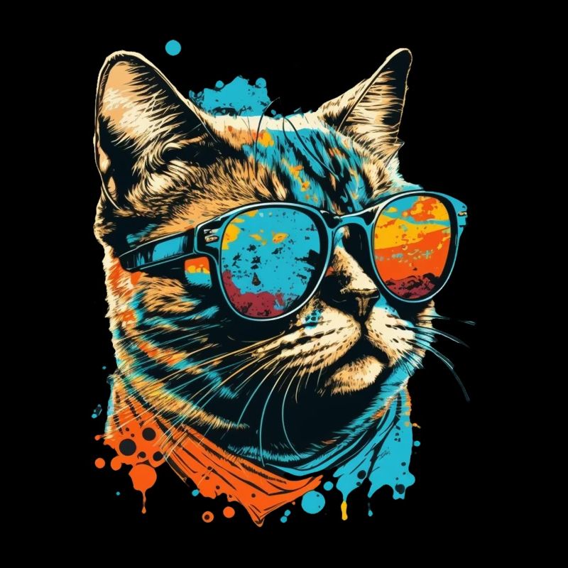 Chat avec des lunettes de soleil