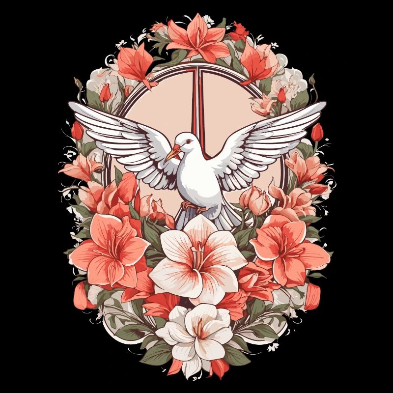 Signe de paix avec colombe