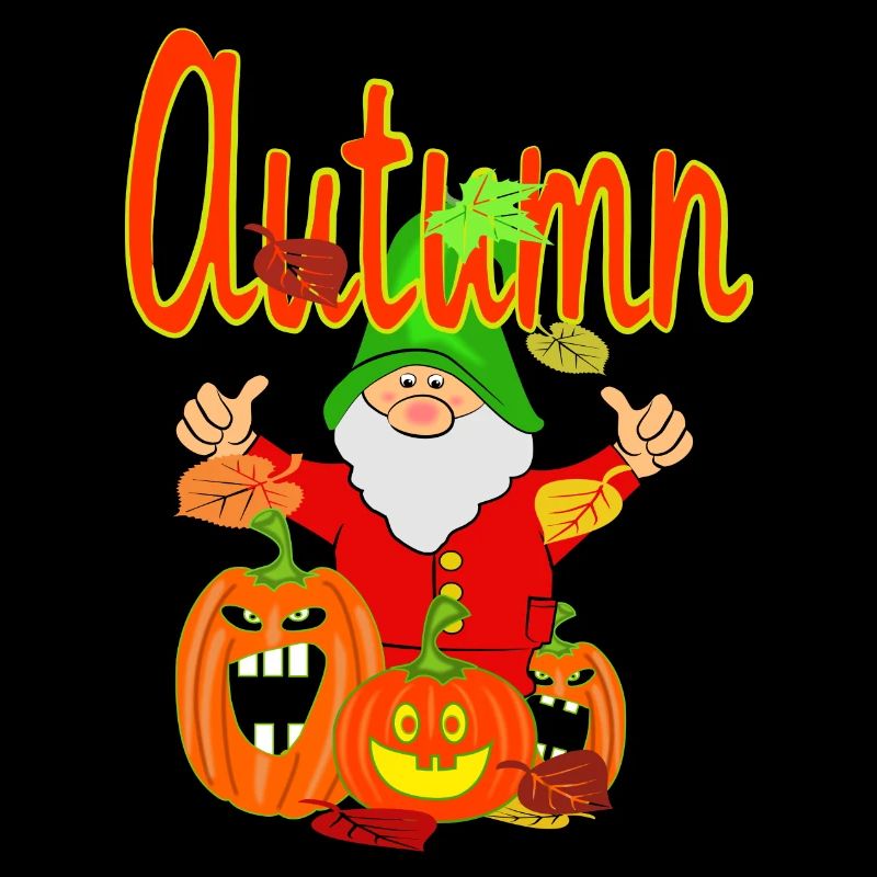 Garden magic with pumpkins in autumn