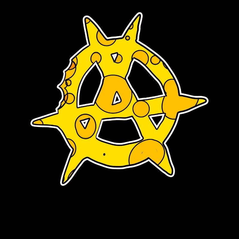 Anarchy symbol made of cheese
