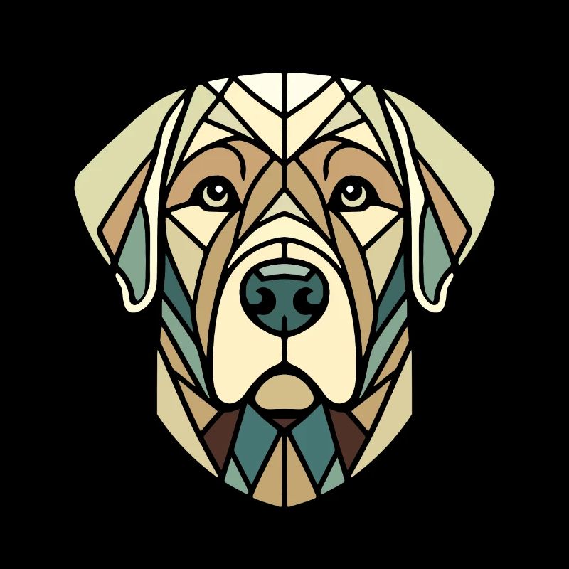 Labradorkopf, Retriever, geometrische Kunst, Polygon
