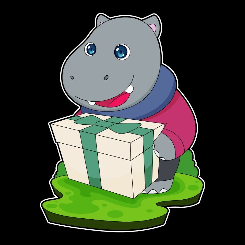 Nilpferd Weihnachten Paket