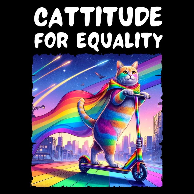 Gay pride. Cattitude for equality