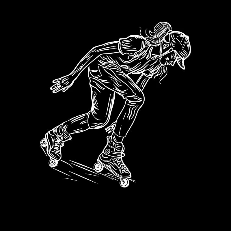 Rollschuh Mädchen Skizze