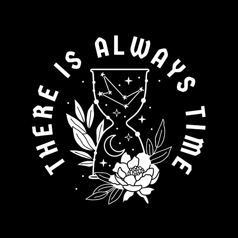 Citation du temps Sablier Fleurs