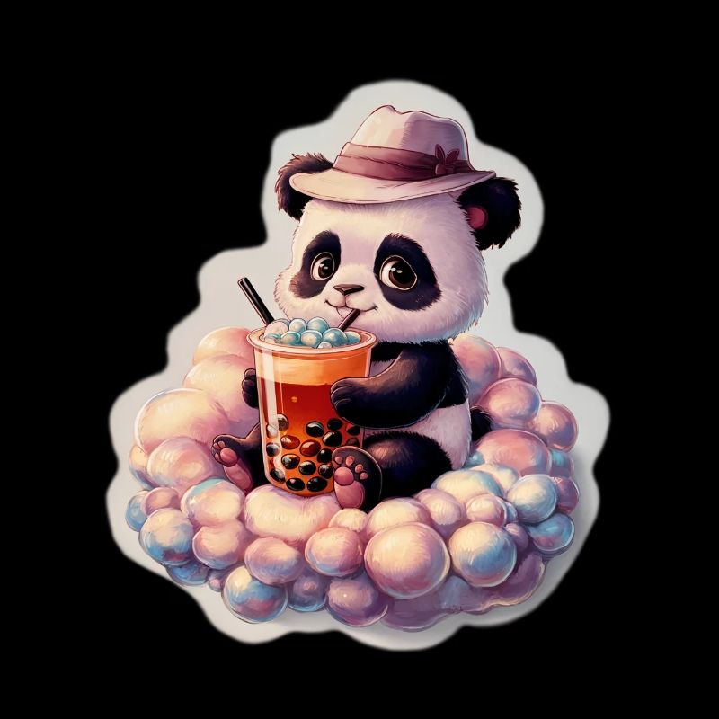 Cute Panda Bubble Tea Illustration