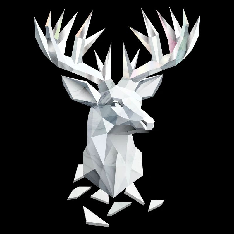 Tête de cerf géométrique – nature et élégance
