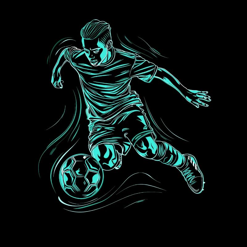 Fußballjunge Zeichnung