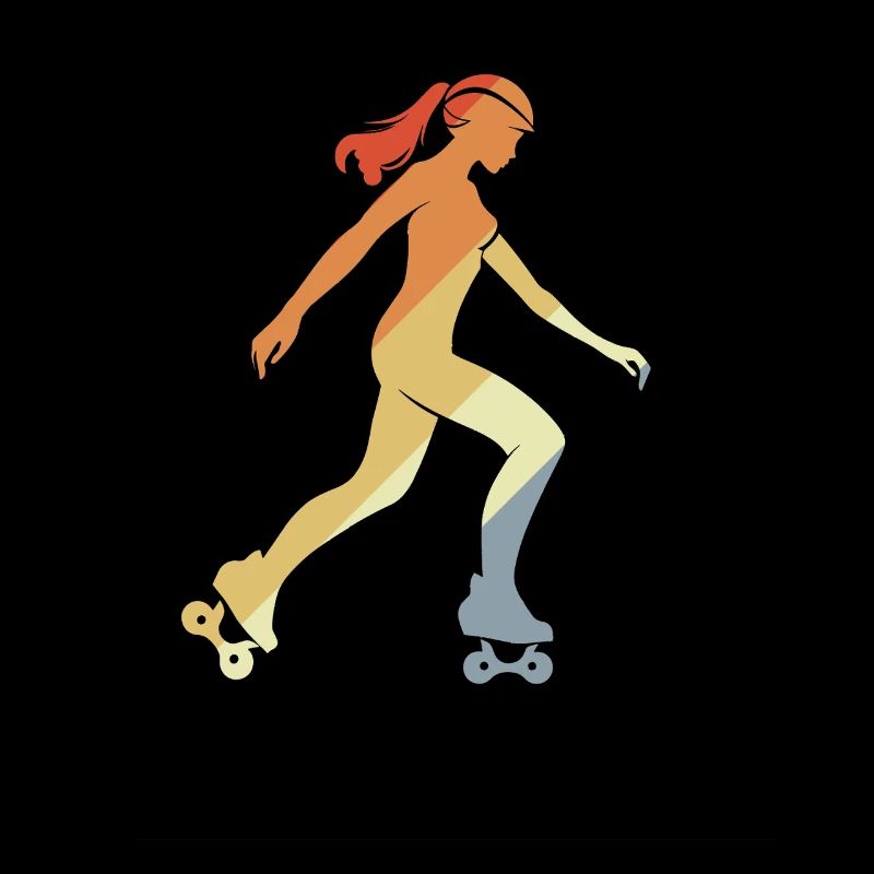 Vintage Roller Skating Fille Graphique