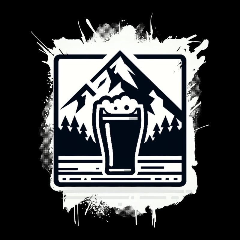 Bergsee mit Bierglas Motiv