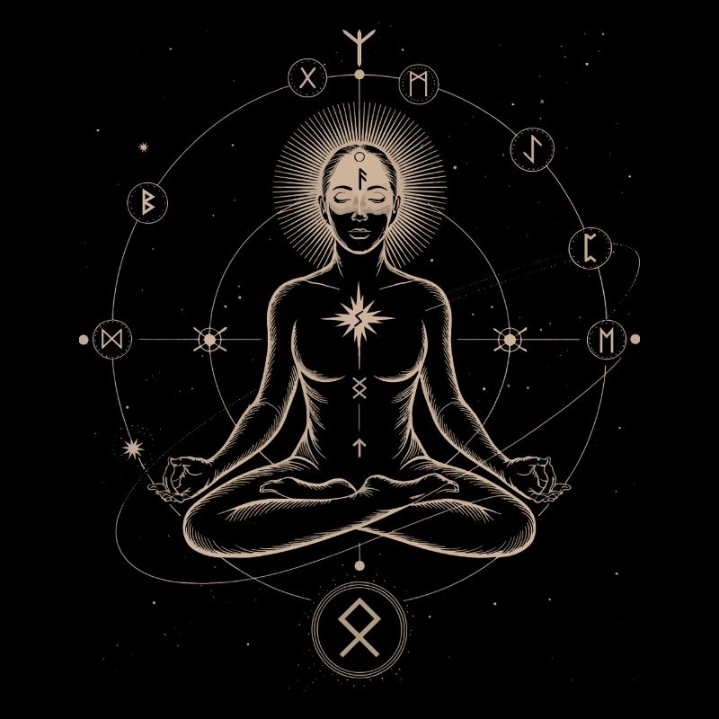 Alignement astral runique | Impression d’art méditative