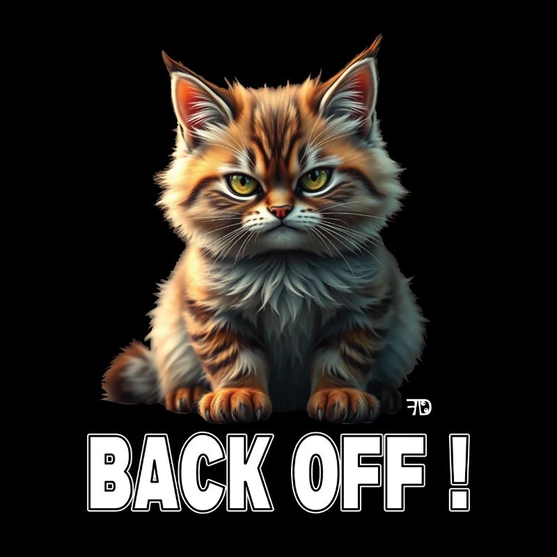 Cute Evil Red Cat Says Go Away! Back off!