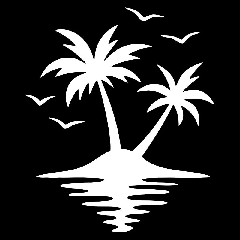 Tropical Sunset Palm Silhouette