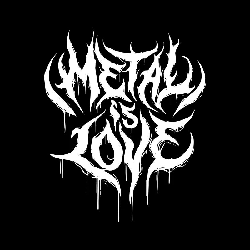 Le métal, c’est l’amour – Conception de lettrage en métal lourd