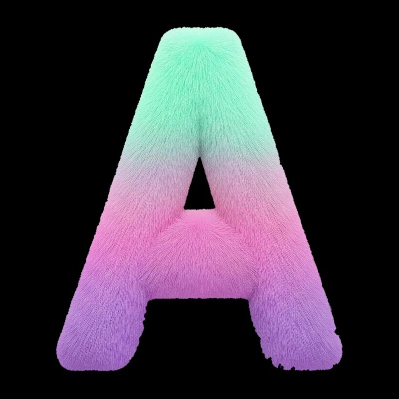 A Buchstabe mi Fell Effekt und Pastell Farbverlauf