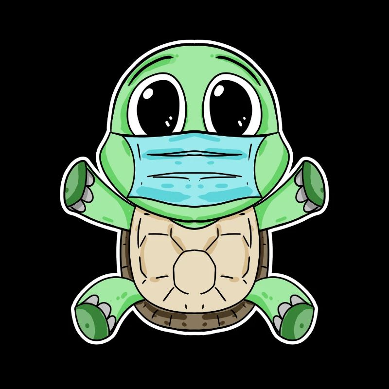 Niedliche Schildkröte mit Maske
