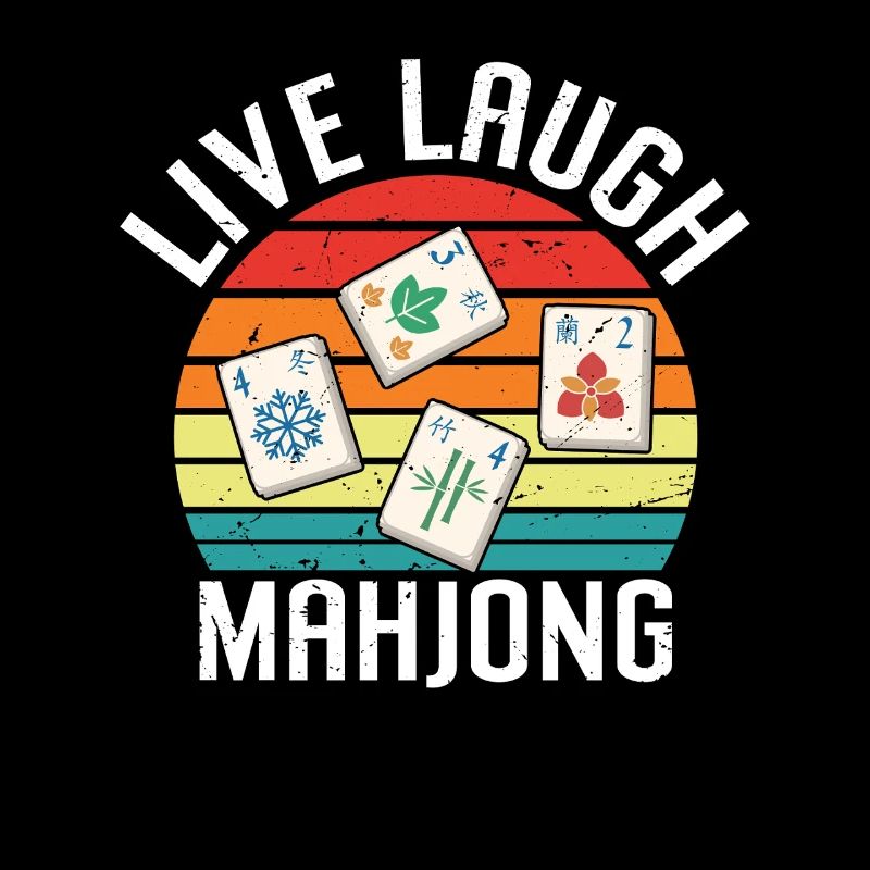 Retro Mah Jongg Saying - Live Laugh Mahjong