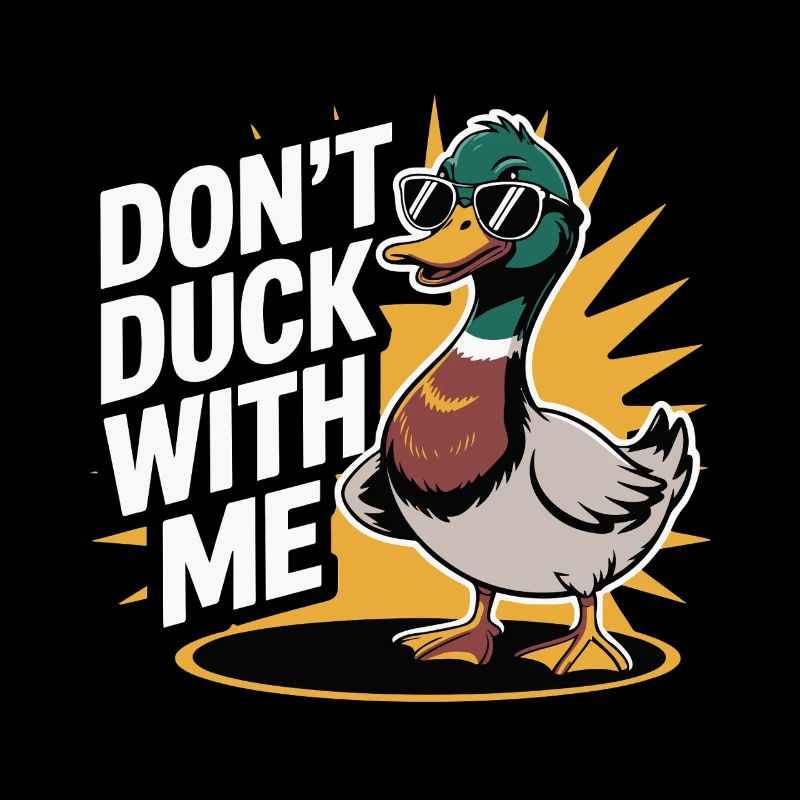 Humorous Duck Illustration with Sunglasses