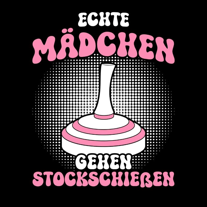 Echte Mädchen gehen Stockschießen Eisstockschießen