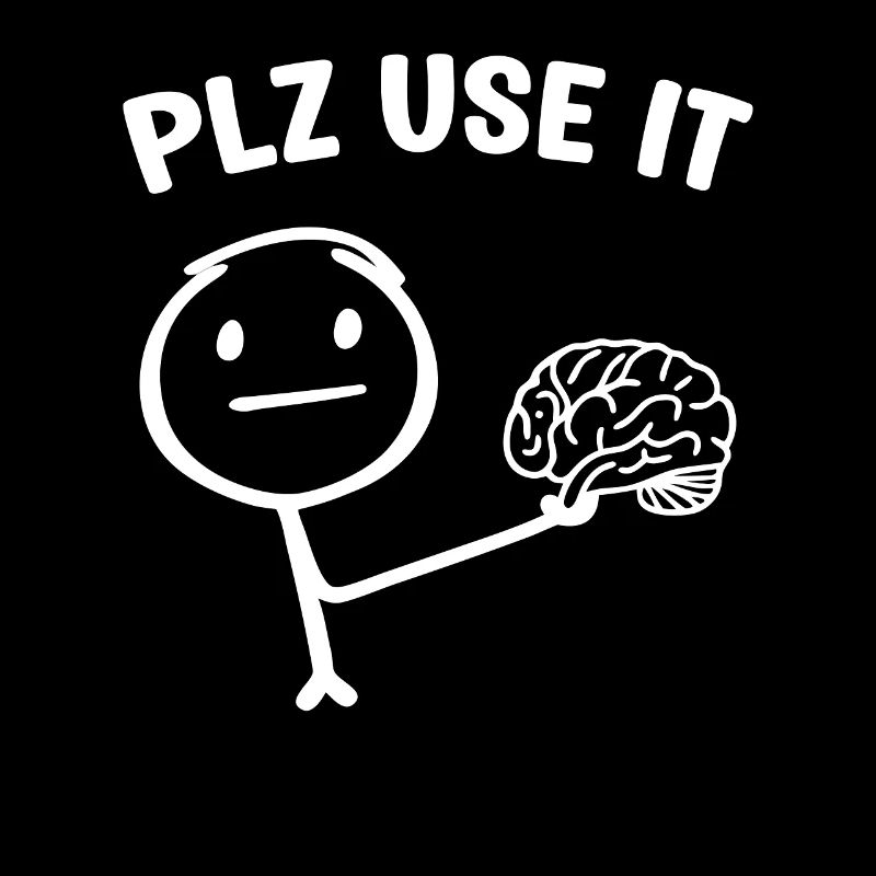 A funny stick figure with brain plz use it
