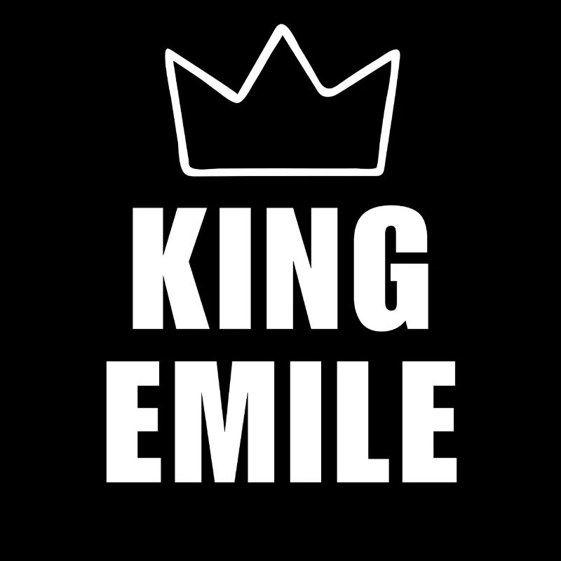 Nom d'Émile avec la lettre E - T-shirt King Crown