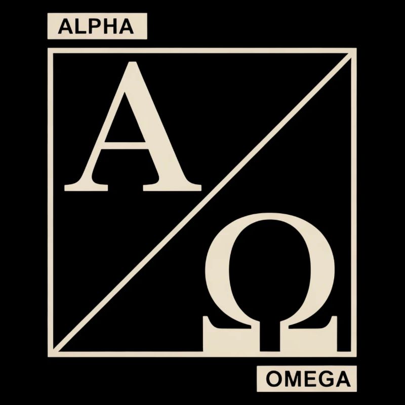 Symbole chrétien Alpha Omega de la foi