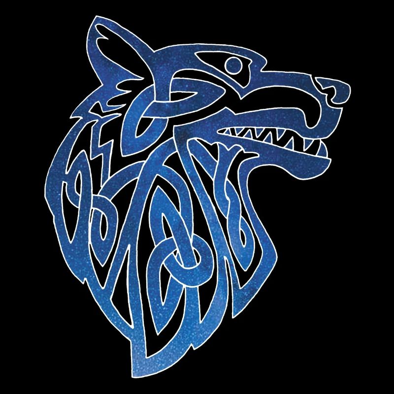 Viking wolf and starry sky