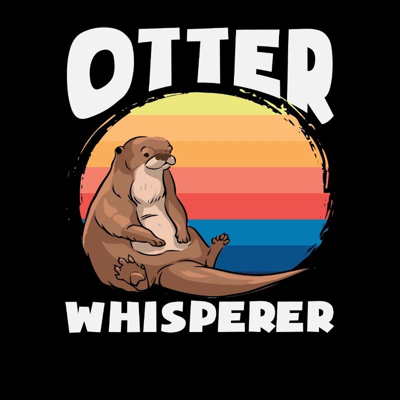 Loutre de mer dessin animé Rétro Chuchoteur