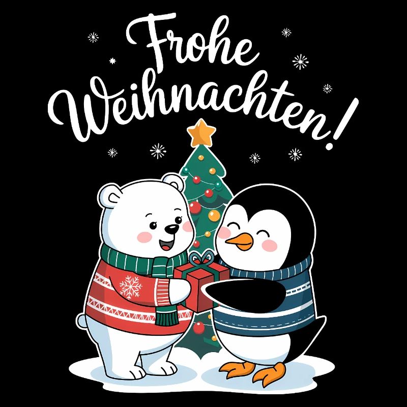 Pull de Noël Pingouin Ours Polaire Mignon Noël