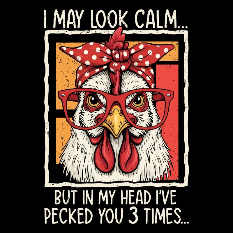 Huhn mit Brille Spruchdesign