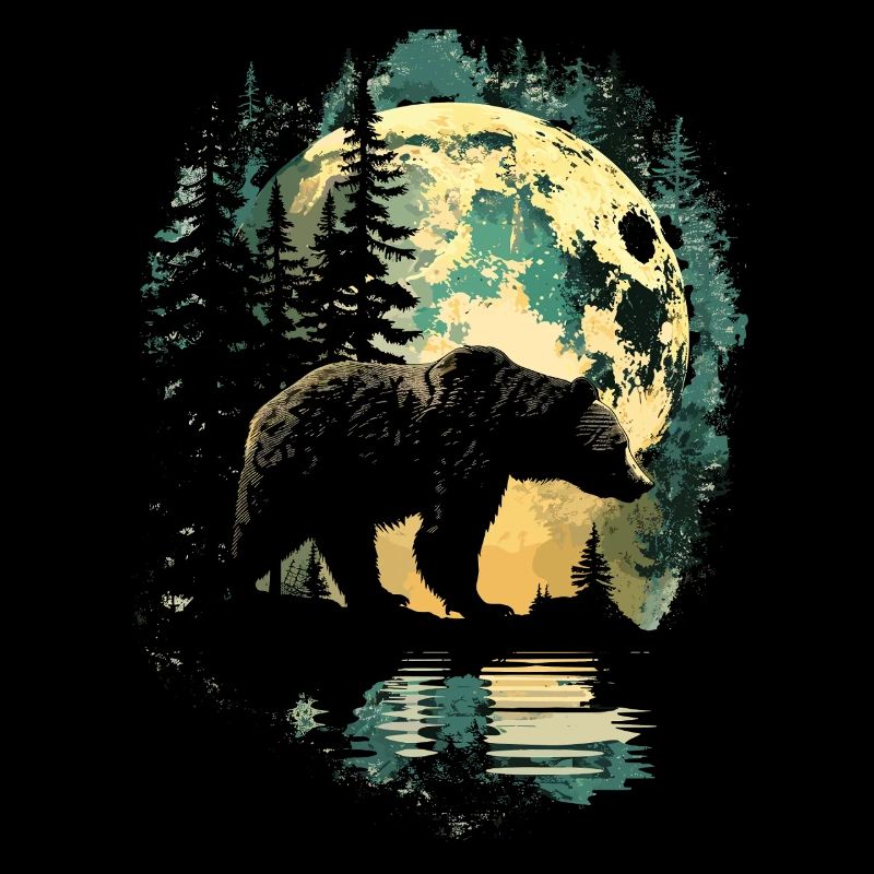 Retro Outdoor Wilderness Bärenbäume
