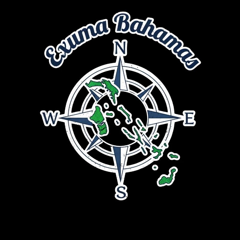 Exuma Bahamas Compass Graphic